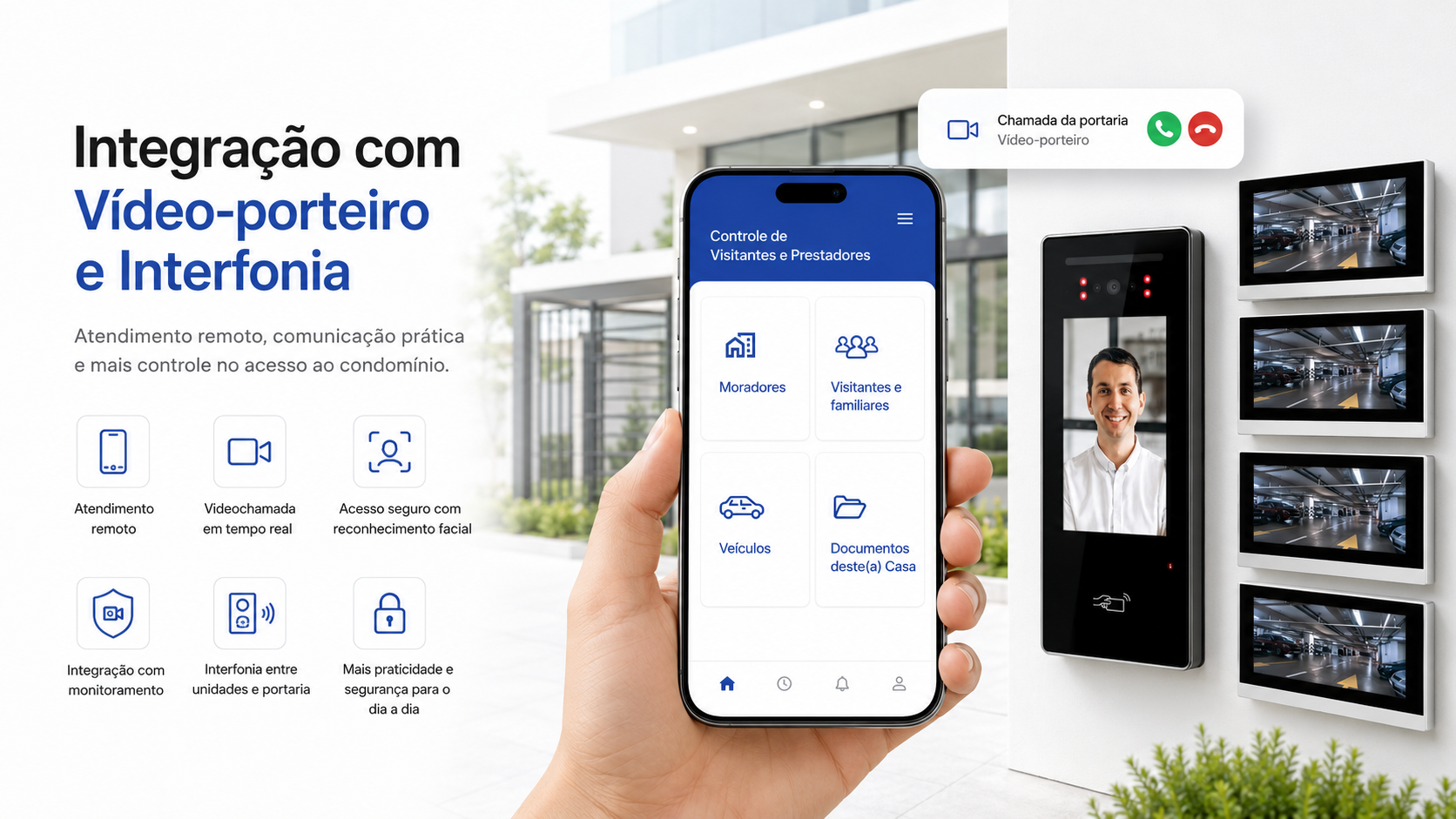 Integração com Vídeo-porteiro e Interfonia